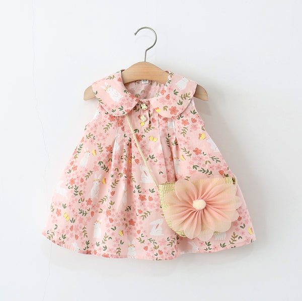 Children's Dress Girl Print Cartoon Rabbit Princess Dress