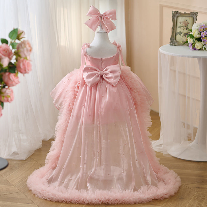 Girls Pink Princess Dress Children's Birthday Dress