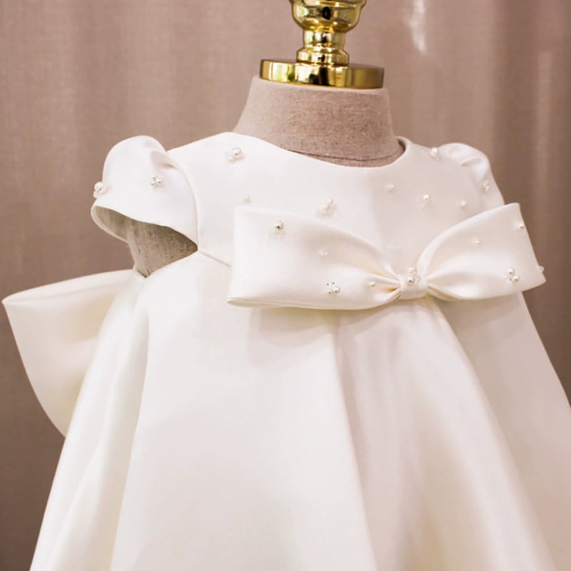 Cute Baby Birthday Dress Flower Girl Satin Princess Dress