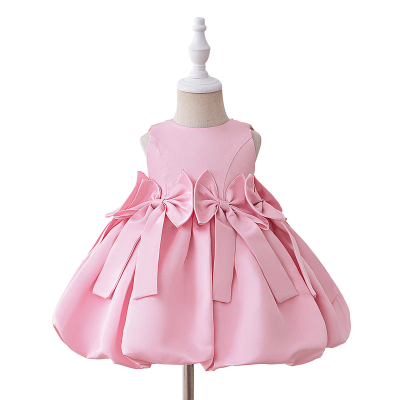 Cute Flower Girl Princess Dress Girl Bow Party Dress