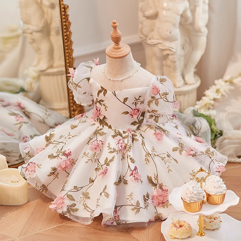 birthday dress mesh Sequined Mesh Fluffy Birthday Dress for Little Girls Princess Dress