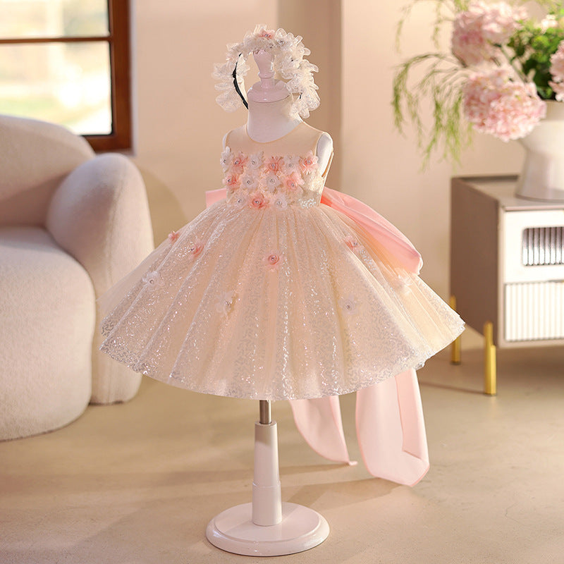 Girls Party Dress Children's Birthday Sequin Princess Dress