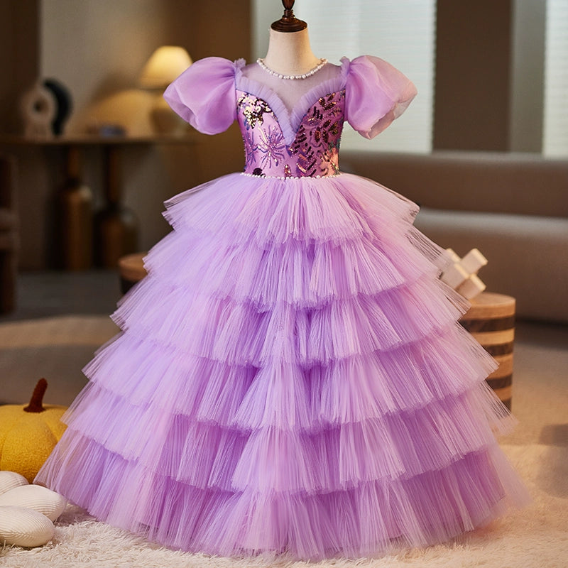 girls purple sequin dress Shop Purple Sequin Holiday Christmas Dress with train for Girl Toddler