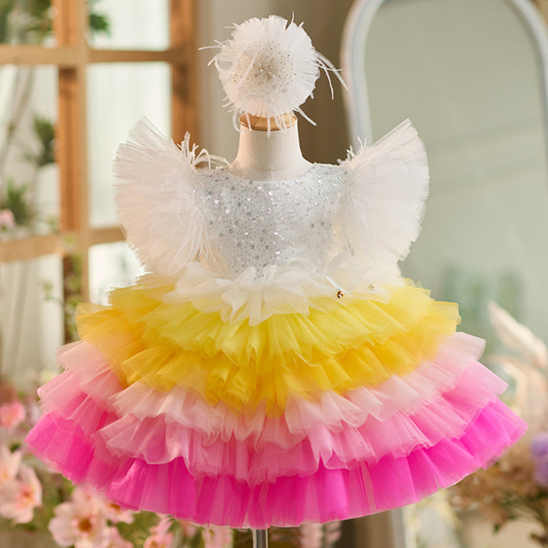 Elegant Girls Colorful Ball Gown Toddler Birthday Princess Dress Elegant Girls Colorful Ball Gown Toddler Birthday Princess Dress