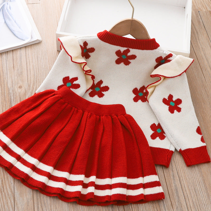 Cute Baby  Girl Printed Two Piece Dresses