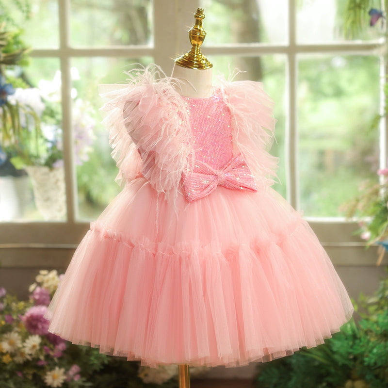 childrens party wear dress Girls Candy Rainbow Tutu Sweet Lollipop Tulle Dresses Flower Birthday Outfit for Kids (5-6T): Clothing, Shoes & Jewelry this dress will make her feel like a princess Festive Dress for Girls |