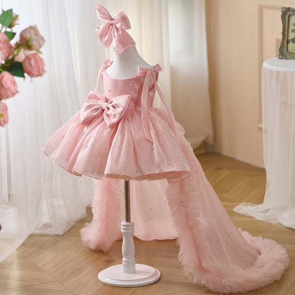 Girls Pink Princess Dress Children's Birthday Dress