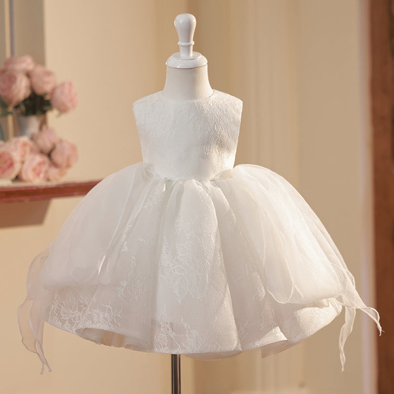 Flower Girl DressToddler Ball Gowns Sleeveless Wedding Pattern Princess Communion Dress