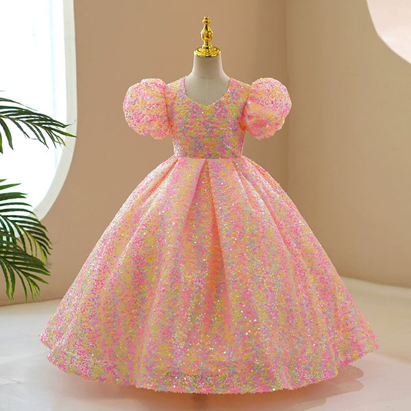 Luxurious Baby Girl Pageant Dress Toddler First Birthday Party Princess Dress