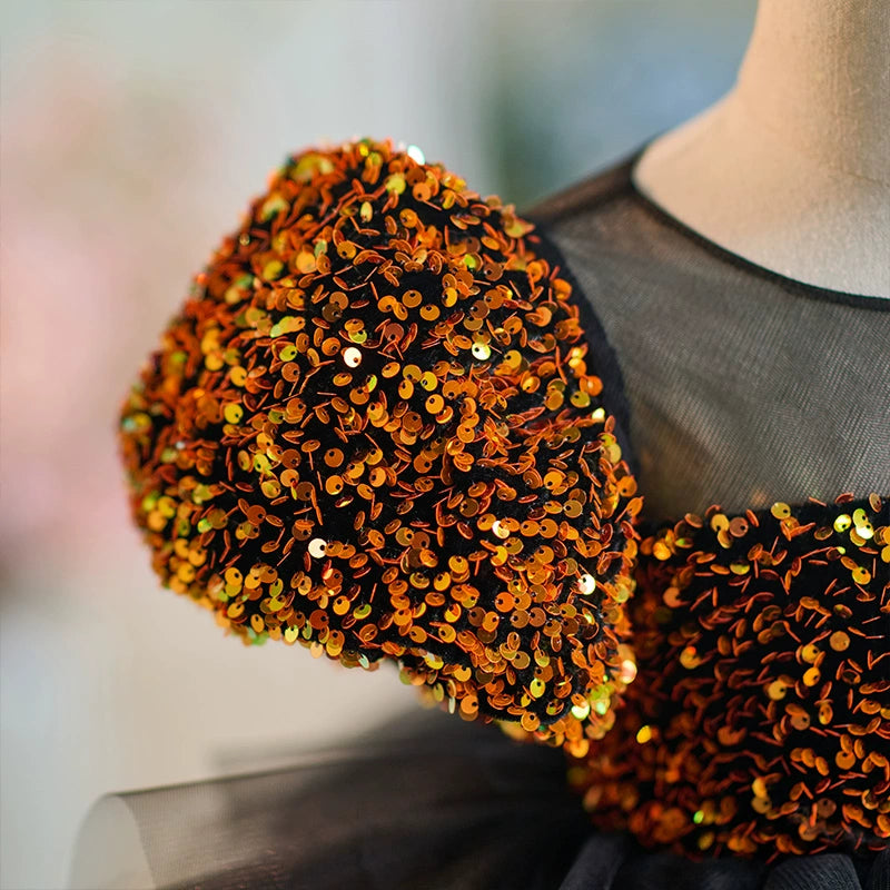 Sequin Puff Sleeve Princess Dress Christmas Dress marryshe Sequin Puff Sleeve Princess Dress Christmas Dress marryshe