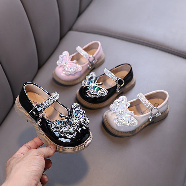 New Baby Girl Princess Diamond Leather Shoes