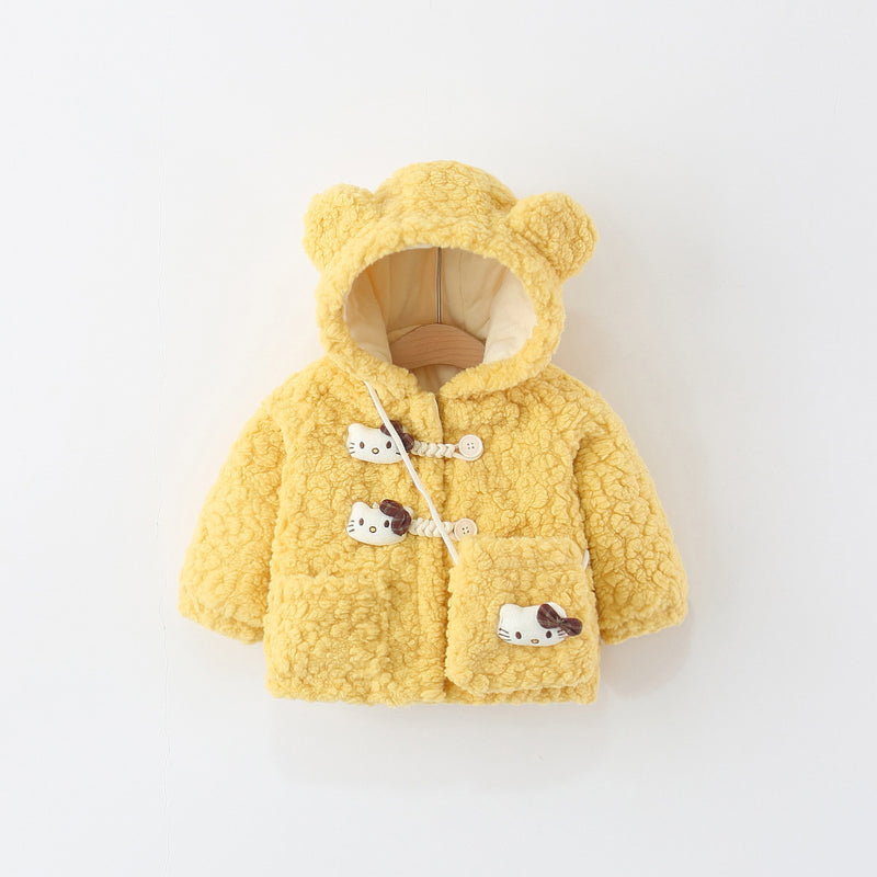 Girls' Winter Cartoon Hooded Warm Coat