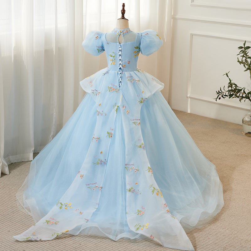 Wedding Flower Girl Dresses Royal Blue And White Flower Girl