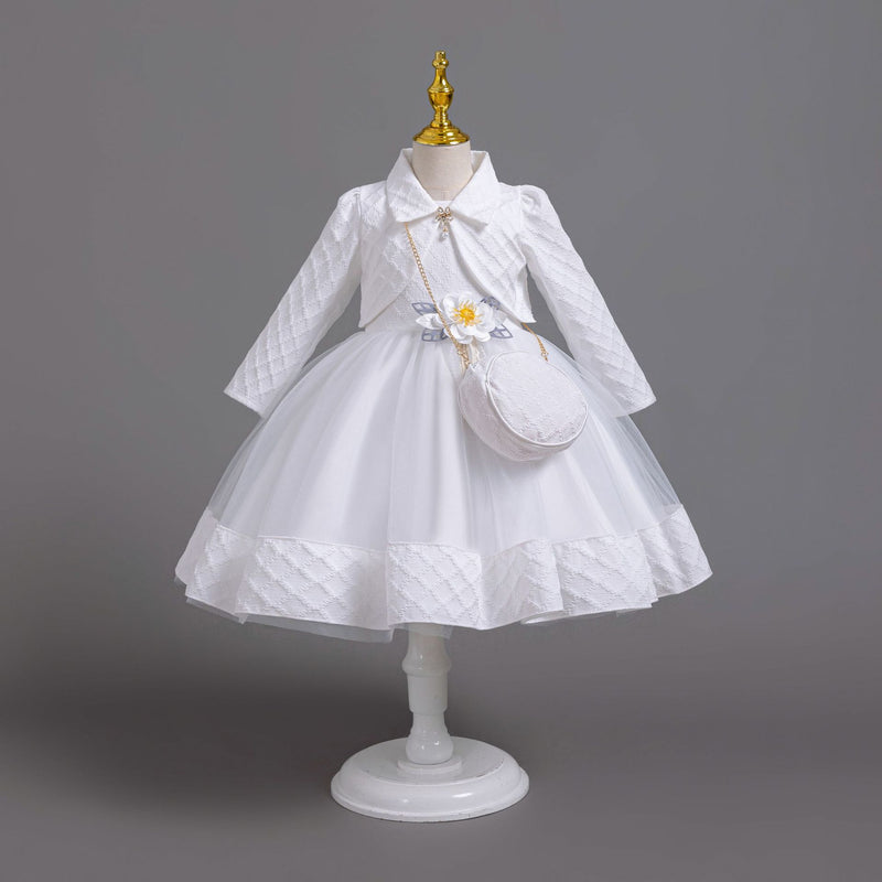 Girls Birthday Dress Flower Girl Wedding Dress Three-piece Set