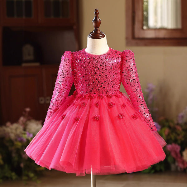 Girls' Sequined Birthday Dress Girls' Christmas Princess Dress Girls' New Year Dress