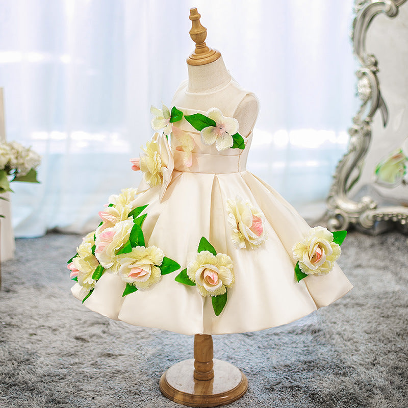 cute flower dress Women's Successfully Floral Mini in White/Blue 90cm/ 31.5 Lovely Flower Girl Dresses for