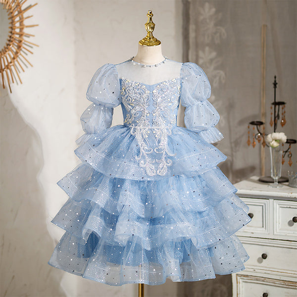 Luxurious Baby Girl  Birthday Party Princess Fluffy Trailing Dress Toddler Christmas Dress