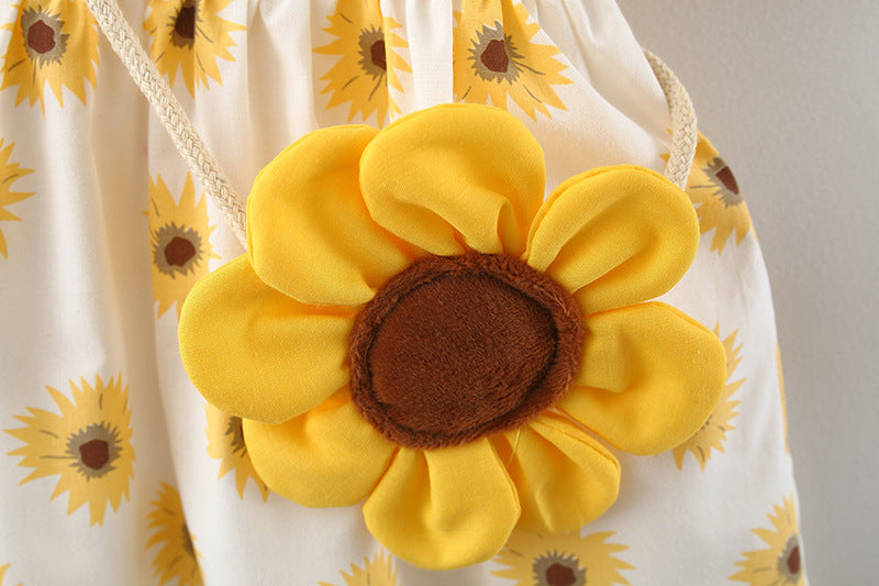 Baby Girl Doll Neck Sunflower Dress