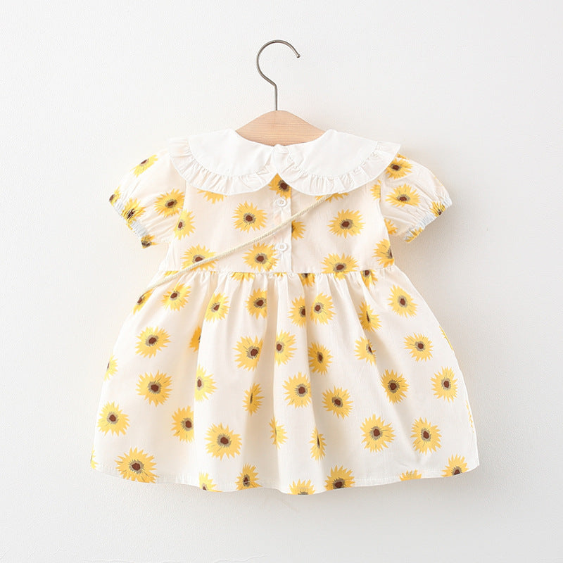 Baby Girl Doll Neck Sunflower Dress