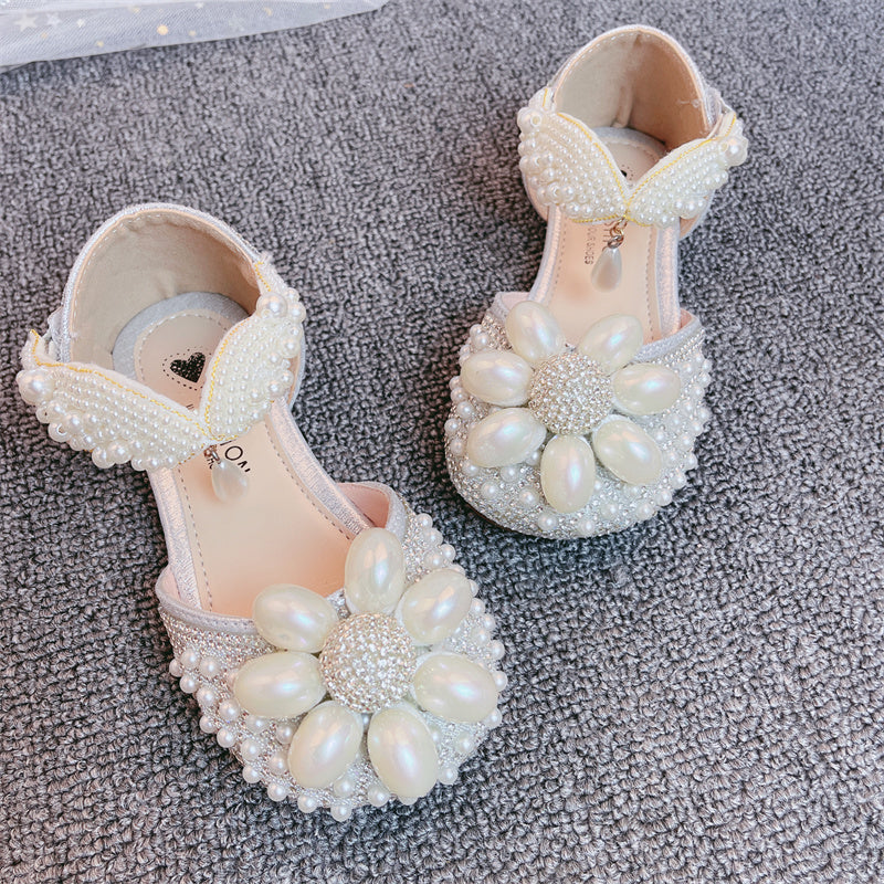 Summer Girl Dress Shoes Children's Bead Cute Princess Sandals
