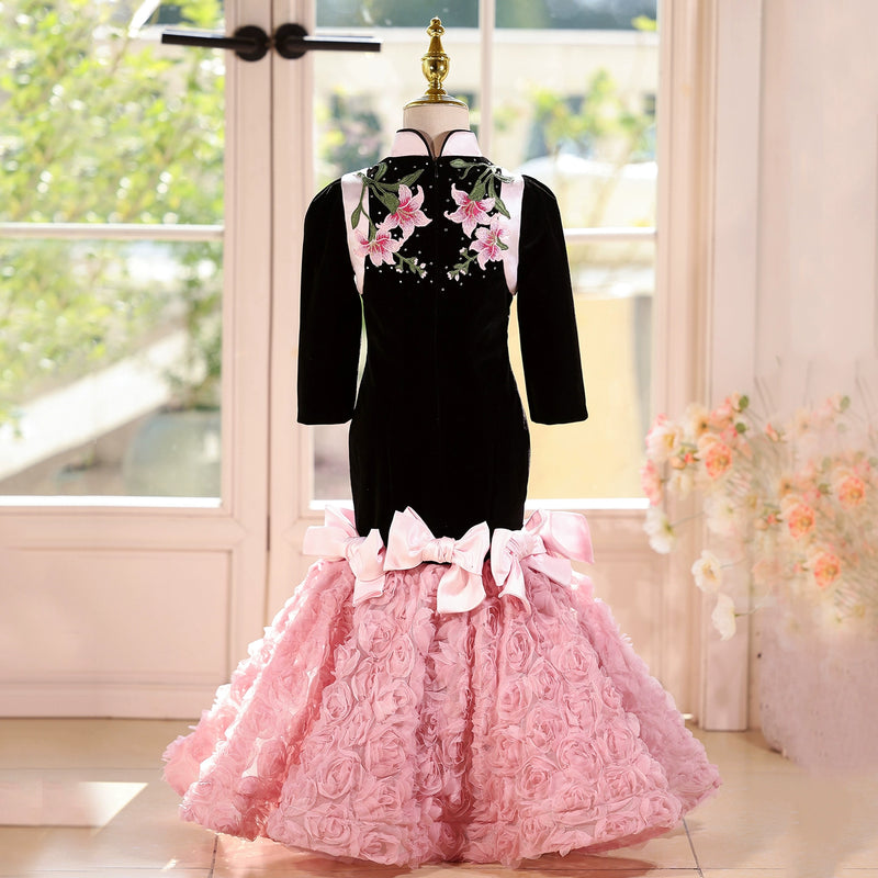 Children's Ball Gowns Girls Long Sleeve Birthday Princess Dress Girls Pageant Dress