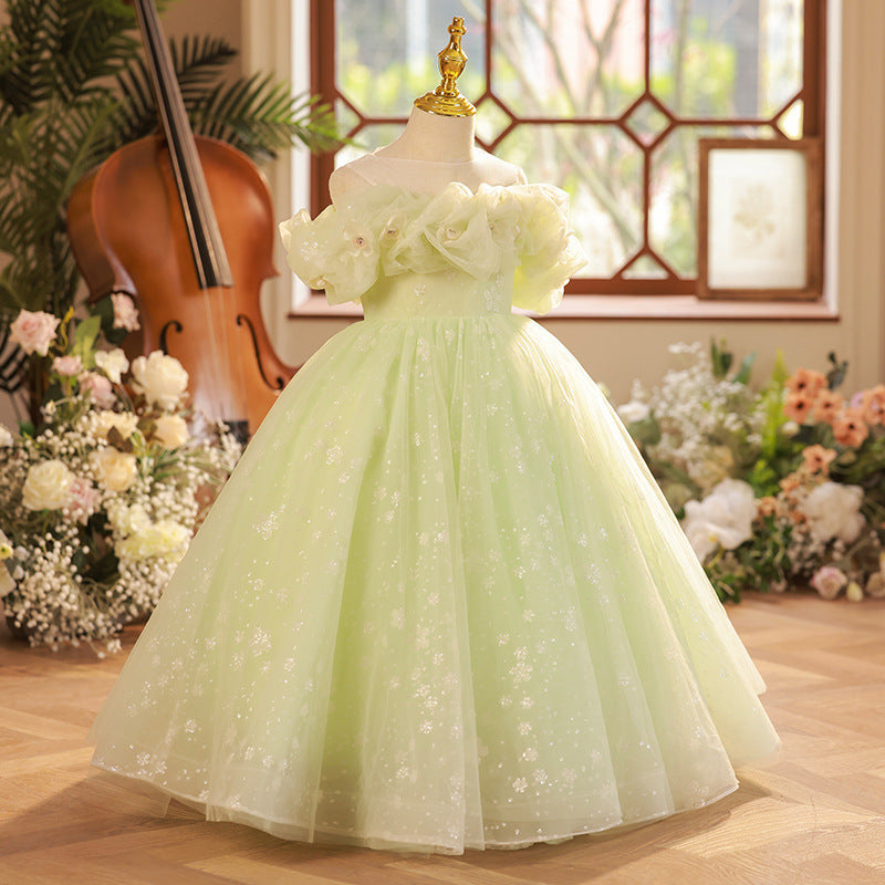 Elegant Baby Girls Light Green Tube Top First Communion Princess Dress Toddler Toddler Prom Dress Elegant Baby Girls Light Green Tube Top First Communion Princess Dress Toddler Toddler Prom Dress