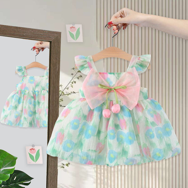 Girls Bow Dress Girl Birthday Princess Dress