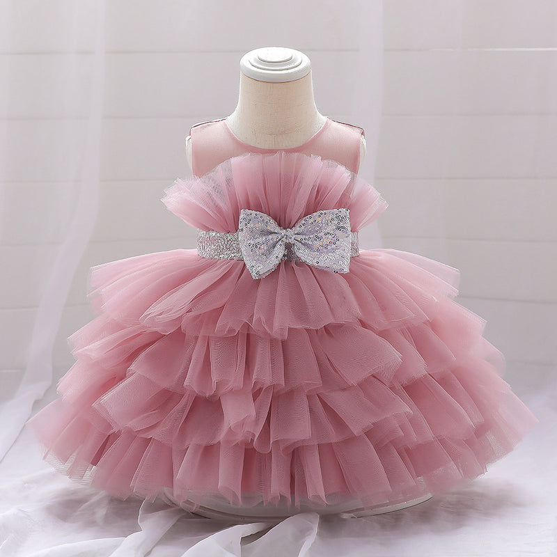 Girls Birthday Party Princess Dress Flower Girl Fluffy Cake Dress