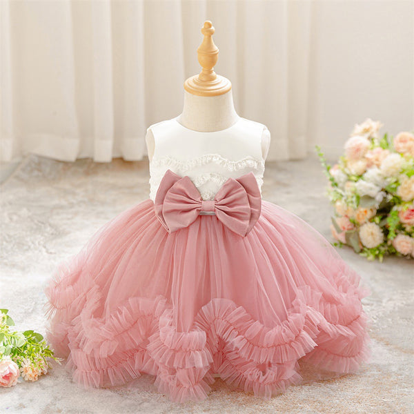 Princess Newborn Baby Pink Dress Girl Dresses Kids Flowers Floral Tulle Ruched Princess Dresses Clothes Baby Princess Newborn Baby Pink Dress Girl Dresses Kids Flowers Floral Tulle Ruched Princess Dresses Clothes Baby