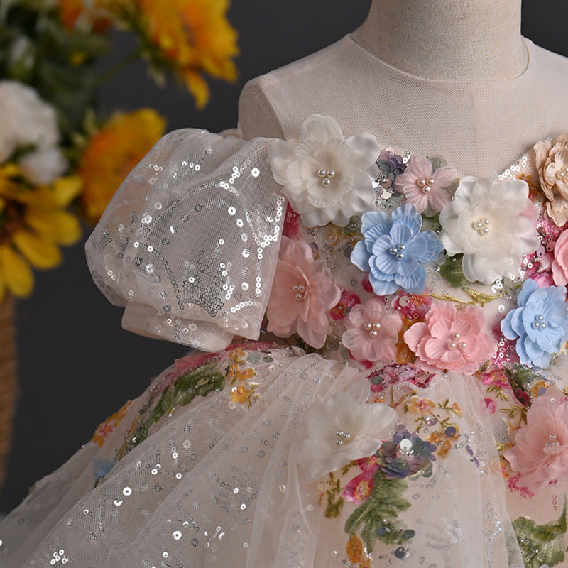 Girls Birthday Dress Children's Communion Princess Dress Flower Girl Dress