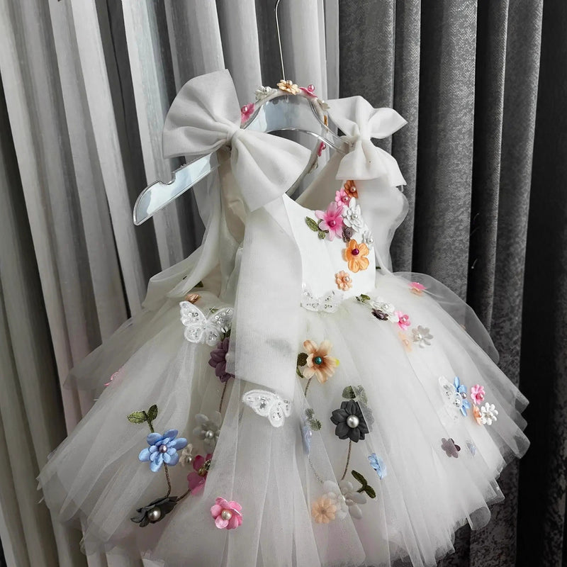 Children's Communion Dress Flower Girl Wedding Dress Girl White Princess Dress