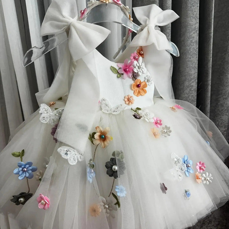 Children's Communion Dress Flower Girl Wedding Dress Girl White Princess Dress