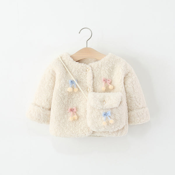 Girls' Winter Cherry Blossom Warm Coat