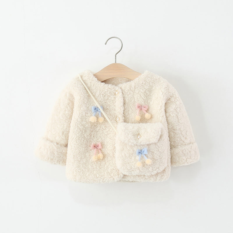 Girls' Winter Cherry Blossom Warm Coat