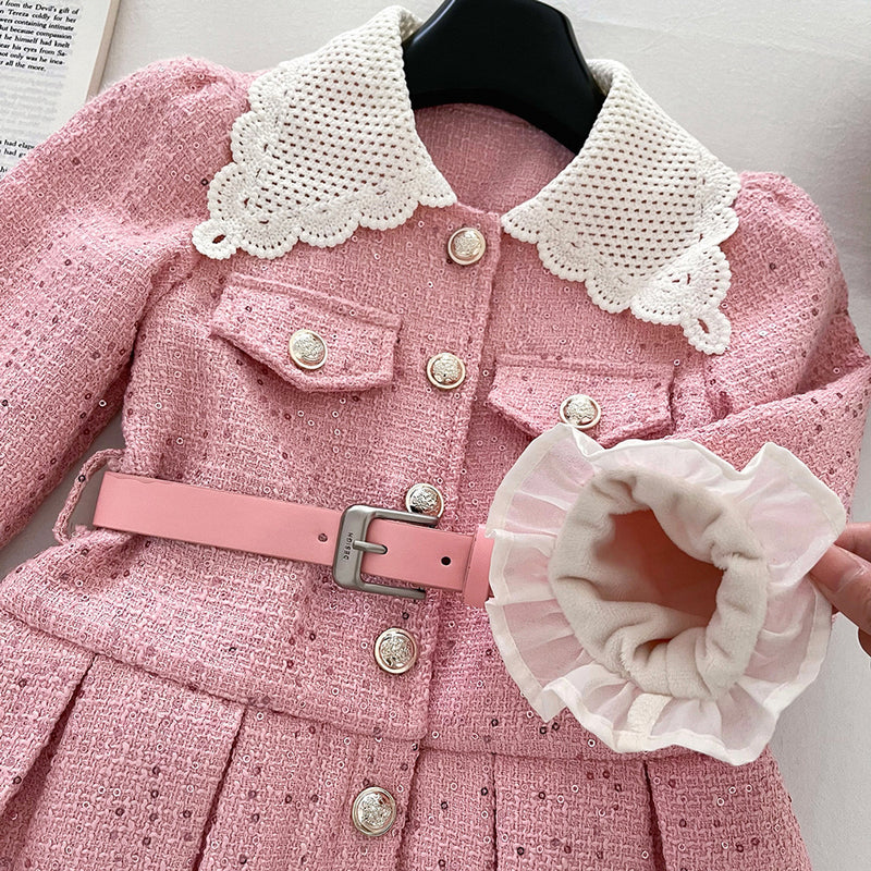 Girls' Winter Warm Sequined Coat