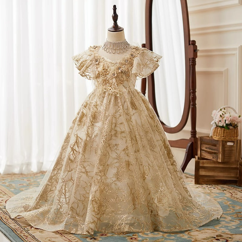 Baby Girl and Toddler Birthday Gold Sequins Party Dress Princess Dress Baby Girl and Toddler Birthday Gold Sequins Party Dress Princess Dress
