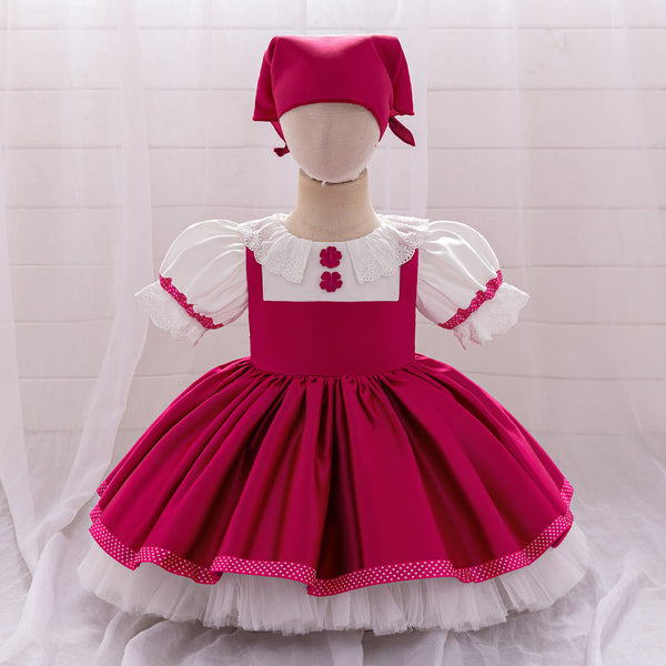 Girls Puff Sleeve Party Dress Children's Birthday Dress