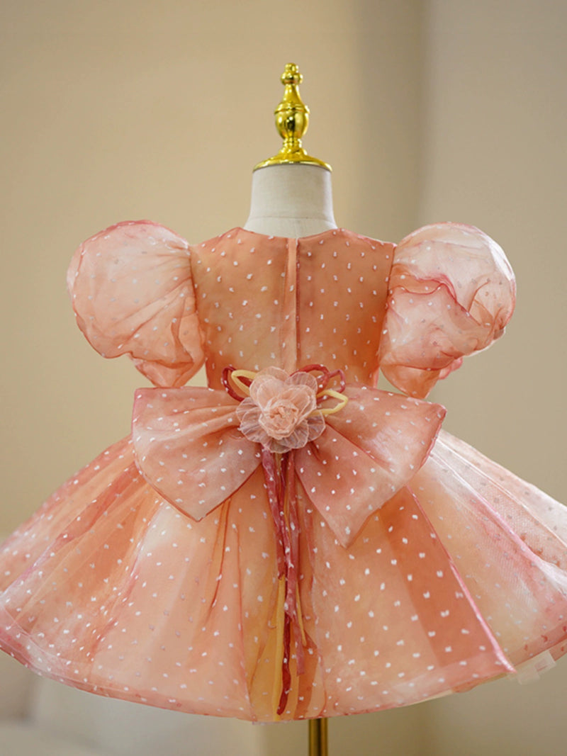 Baby Cute Girl Puffy Fairy Tale Style Dress Toddler Birthday Party Princess Dress, Orange / 1-2 Years (90cm) Baby Cute Girl Puffy Fairy Tale Style Dress Toddler Birthday Party Princess Dress, Orange / 1-2 Years (90cm)