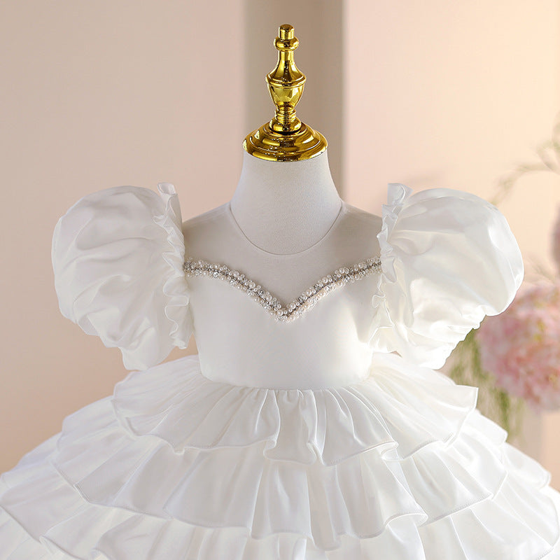 Girls Birthday Princess Dress Flower Girl Wedding Cake Dress