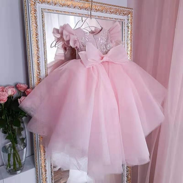 Girls Pink Ball Princess Dress Children's Birthday Dress