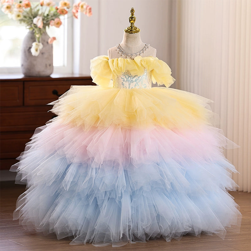 Girls Elegant Ball Gowns Girls Birthday Princess Dress Flower Girl Wedding Dress