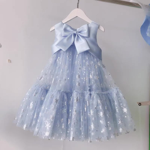 Toddler Blue Pageant Dress  First Birthday Party Princess Dress