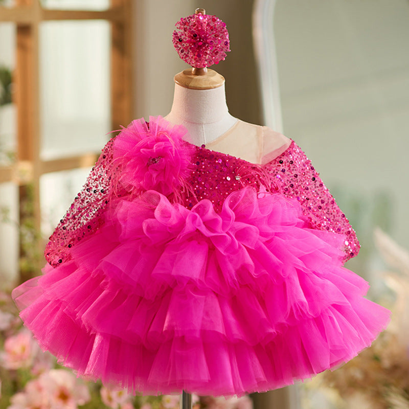 Luxurious Baby Girl Puffy Sequined Festival Dress Toddler Birthday Pa marryshe Luxurious Baby Girl Puffy Sequined Festival Dress Toddler Birthday Pa marryshe