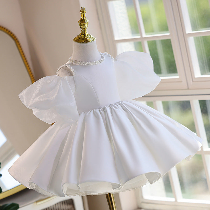 Children's White Communion Dress Flower Girl Dress Girl Birthday Princess Dress