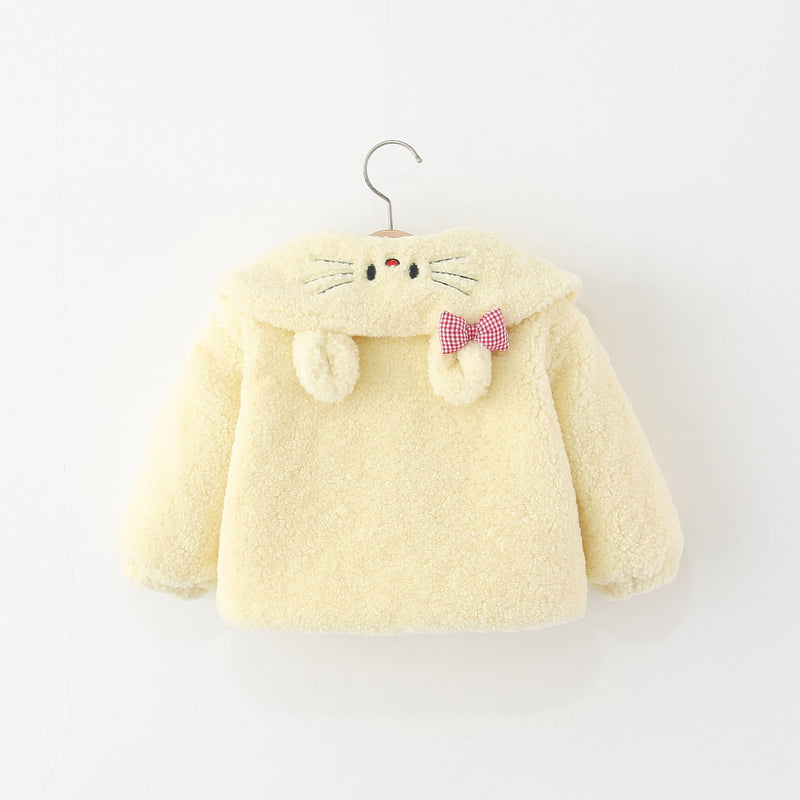 Winter Girls' Cartoon Collared Warm Coat