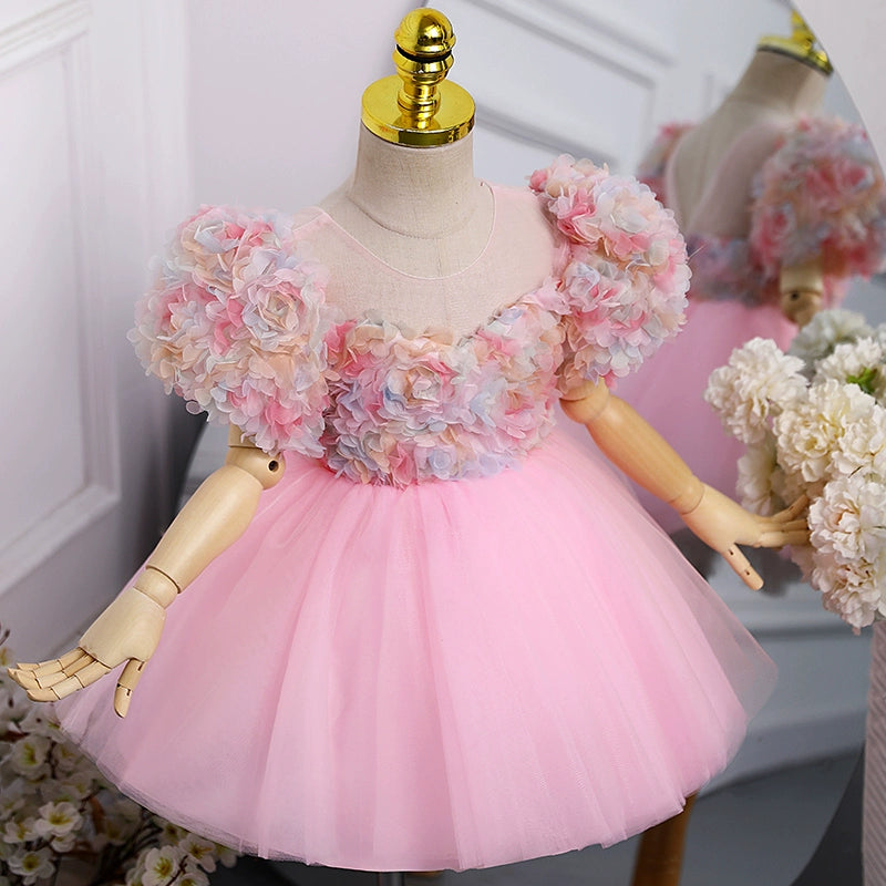 Girl Christmas Dress Baby Cute Girl Flowers Pageant Dress Toddler Birthday Princess Dress