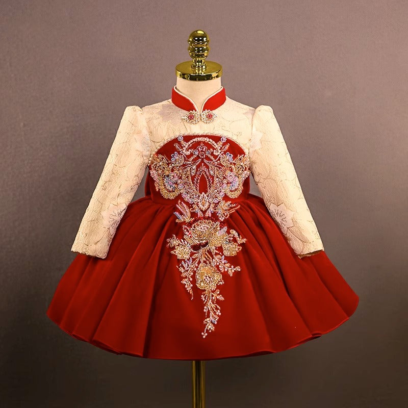 Christmas Dress Girls Embroidered Princess Dress Girls Christening Dress Christmas Dress Girls Embroidered Princess Dress Girls Christening Dress