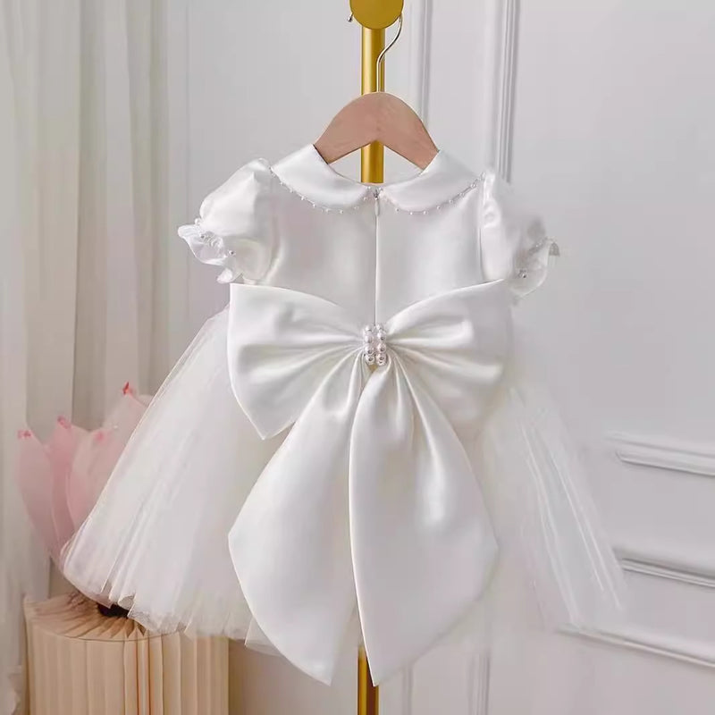 Baby Girl Baptism Dress Flower Girl Dress Toddler Birthday Bow Princess Dress Baby Girl Baptism Dress Flower Girl Dress Toddler Birthday Bow Princess Dress