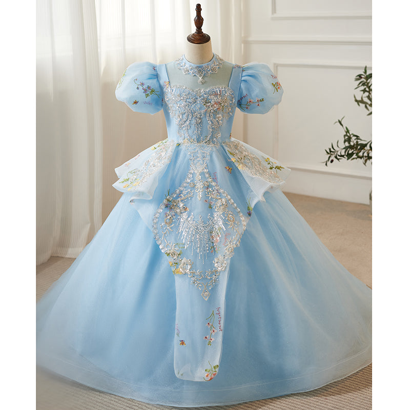 Flower Girl Wedding Dress Piano Performance Fluffy Princess Dress