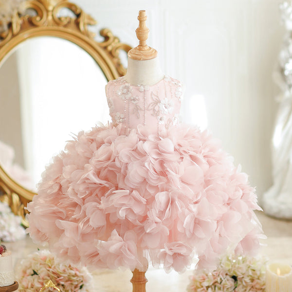 Girls Communion Puffy Dress Children's Birthday Pink Princess Dress